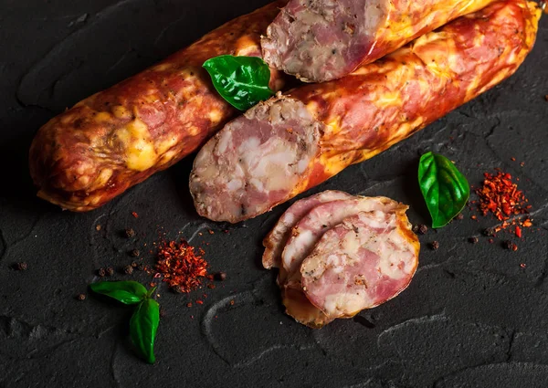 Saucisse Drogobych Base Porc Boeuf Délices Viande — Photo