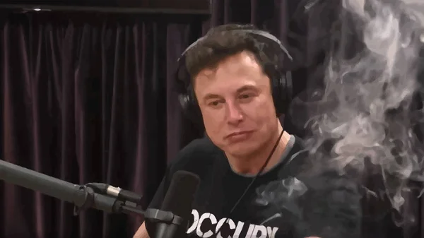 Elon Musk Ryger Pot Joe Rogans Podcast Vektor Stock-illustration