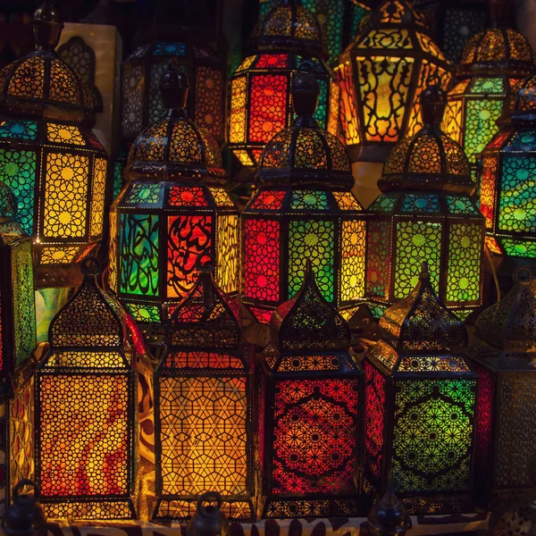 Világítás Muzulmán Stílusú Lámpa Ragyogó Színek — Stock Fotó