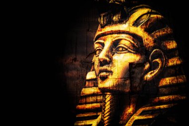 ancient stone pharaoh Tutankhamen mask  clipart