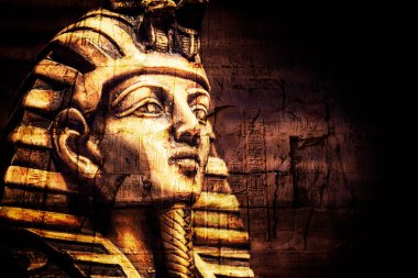 ancient stone pharaoh Tutankhamen mask  clipart