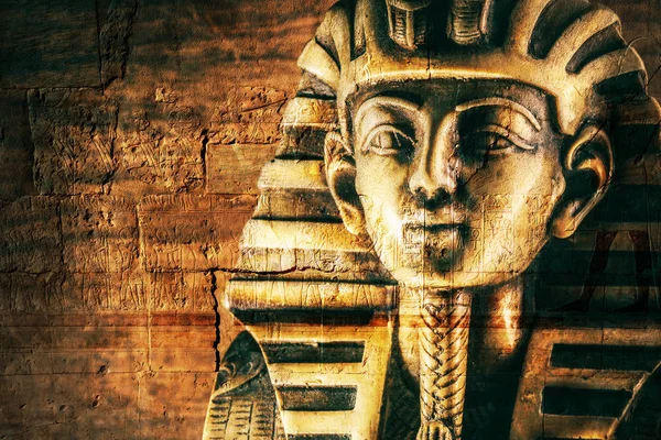 Antigua Piedra Faraón Máscara Tutankamón — Foto de Stock