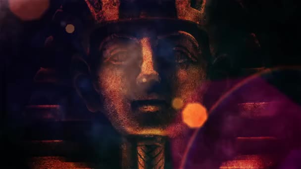 Antiguo Faraón Piedra Máscara Tutankamón Video — Vídeos de Stock