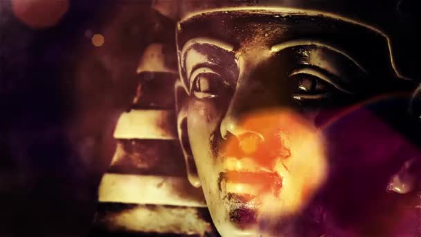 Gamla Sten Farao Tutankhamen Mask Video — Stockvideo