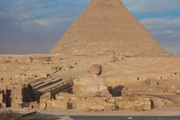 Египет Каир Гиза Общий Вид Пирамид — стоковое фото