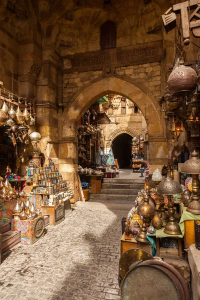 Kairo Egypten Feb 2018 Lampor Eller Lyktor Butik Marknaden Khan — Stockfoto