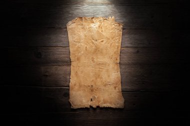 Vintage boş kağıt ahşap arka plan üzerinde