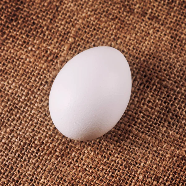 Biały Surowe Jajko Tła Obszaru Roboczego Bliska — Zdjęcie stockowe