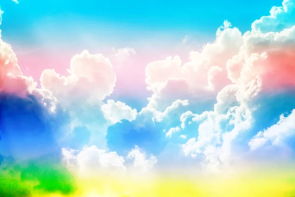 Творческий Облачный Фон Неба Яркими Цветами — стоковое фото