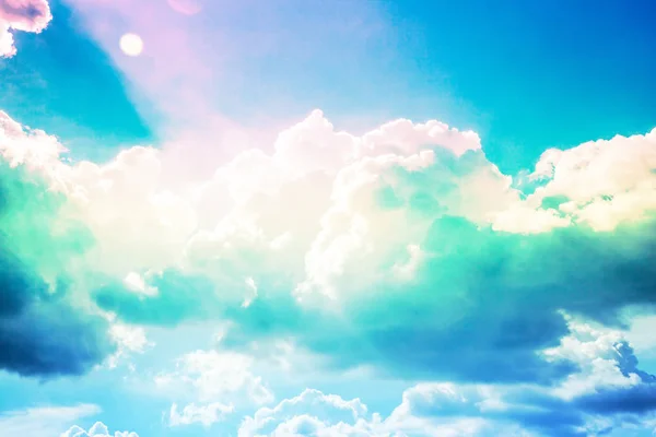 Beautiful Blue Sky Clouds Sun — Stock Photo, Image