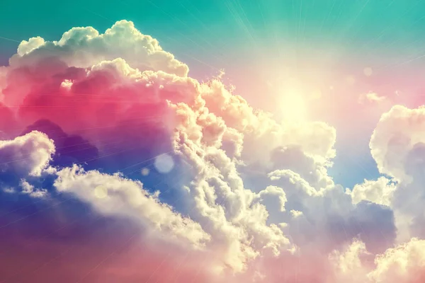 Güneş Fantezi Gökyüzü Ile Yaratıcı Bulutlu Gökyüzü Arka Plan — Stok fotoğraf
