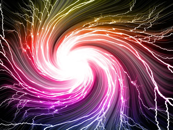 Electric Twirl Lightning Dark Background — Stock Photo, Image