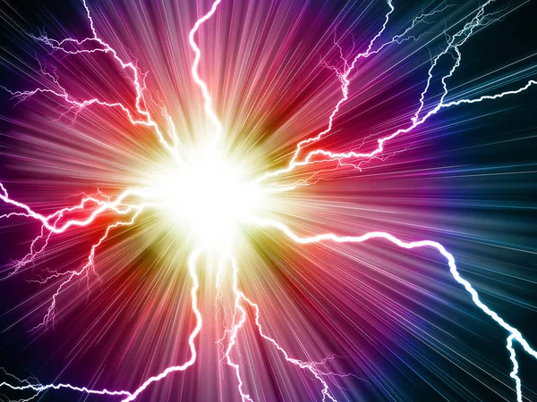 Electric Flash Lightning Bright Background — Stock Photo, Image