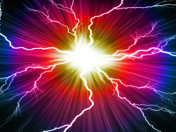 Parlak Zemin Üzerine Yıldırım Elektrik Flaş — Stok fotoğraf
