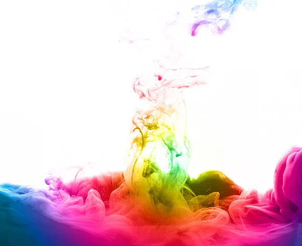 Abstract Colorful Ink Water Isolated White Background — Stock Photo, Image