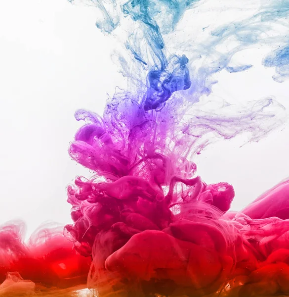 abstract colorful ink in water isolated on white background