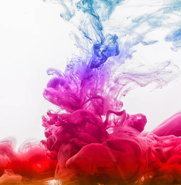 Abstract Colorful Ink Water Isolated White Background — Stock Photo, Image