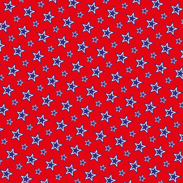 Fundo Julho Com Estrelas Azuis Fundo Vermelho — Fotografia de Stock