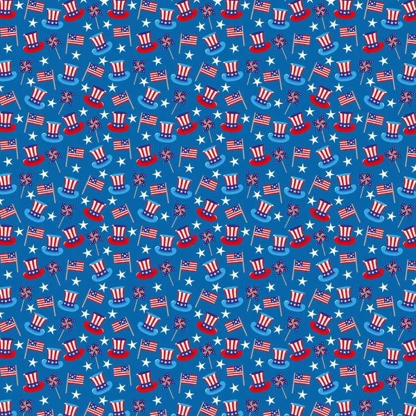 4Th July Background Hats Flags Blue Background — Stock Photo, Image