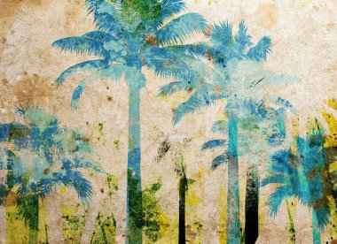 çizikler ve lekeleri tropikal palmiye grunge arka plan