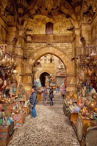 Kairo Egypten Februari 2018 Lantern Butik Khan Khalili Marknaden Islamiska — Stockfoto