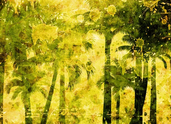Tropical Palm Grunge Background Scratches Stains — Stock Photo, Image