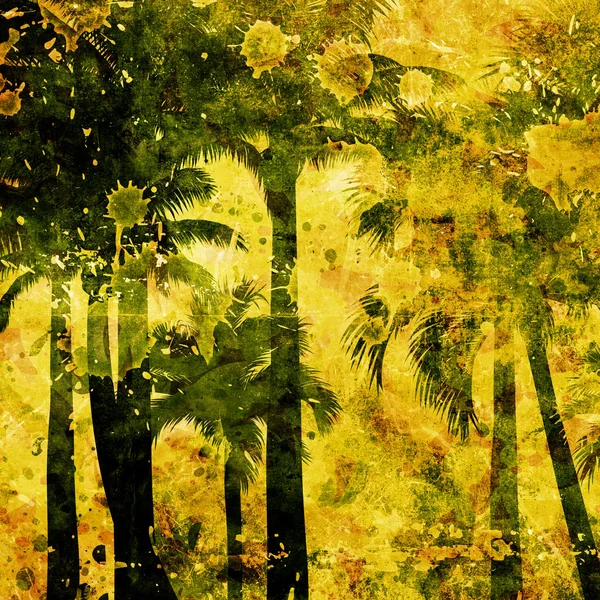Fond Grunge Palmier Tropical Avec Des Rayures Des Taches — Photo