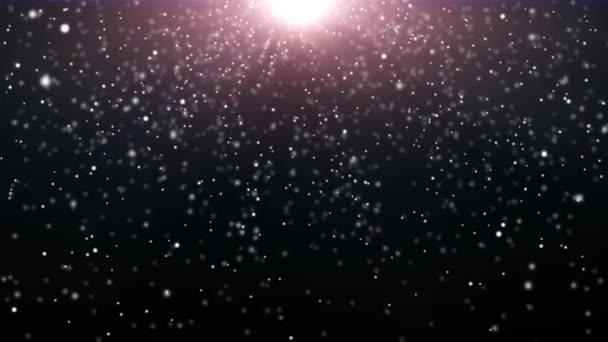黑色背景下的美丽飘落的雪 — 图库视频影像
