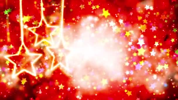 抽象节日背景与发光的圣诞节星 — 图库视频影像