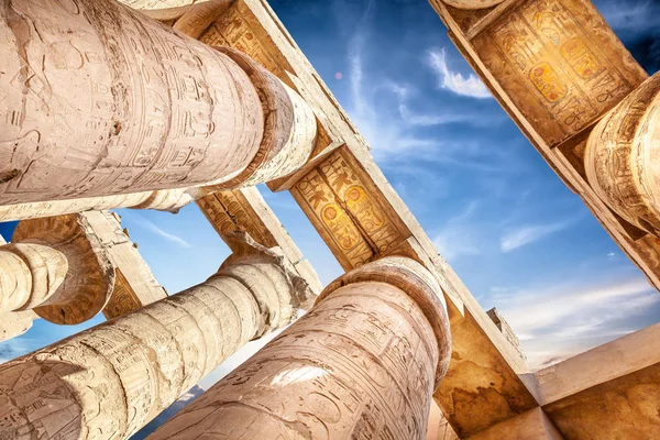 Great Hypostyle Hall Och Moln Templen Karnak Antika Thebe Luxor — Stockfoto