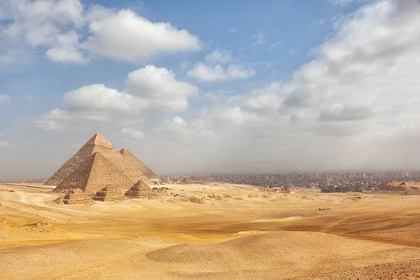 Egipto Cairo Giza Vista General Las Pirámides —  Fotos de Stock