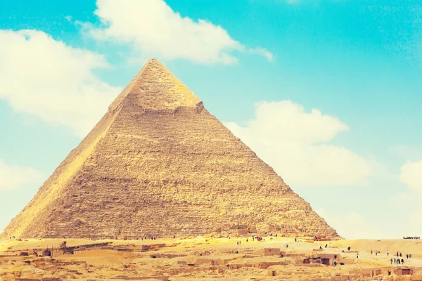 Egypten Kairo Giza Allmän Översikt Över Pyramiderna — Stockfoto