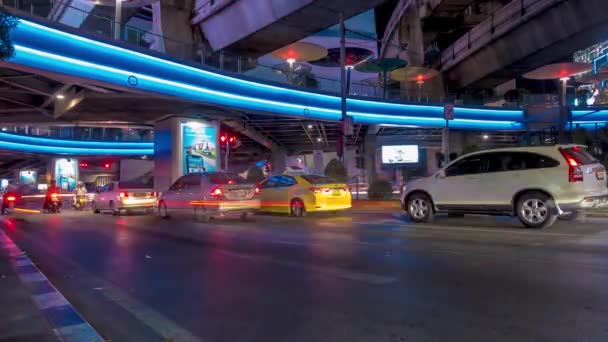 Bangkok Ocak 2019 Timelapse Çevrenin Görünümü Siam Gece Bangkok Merkezinde — Stok video