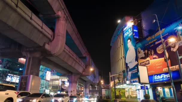 Bangkok Ocak 2019 Timelapse Çevrenin Görünümü Siam Gece Bangkok Merkezinde — Stok video