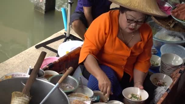 Banguecoque Damnoen Saduak Jan 2019 Damnoen Saduak Famoust Floating Market — Vídeo de Stock