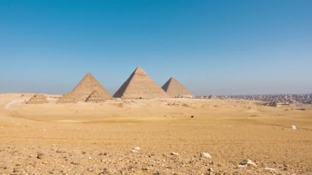 埃及开罗 金字塔的一般看法 — 图库视频影像