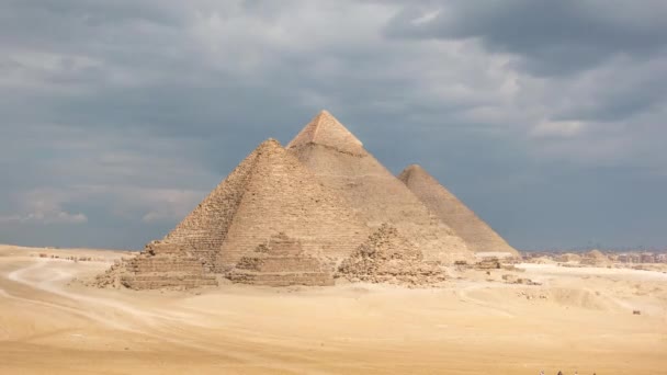 Egipto Cairo Giza Vista General Las Pirámides — Vídeo de stock