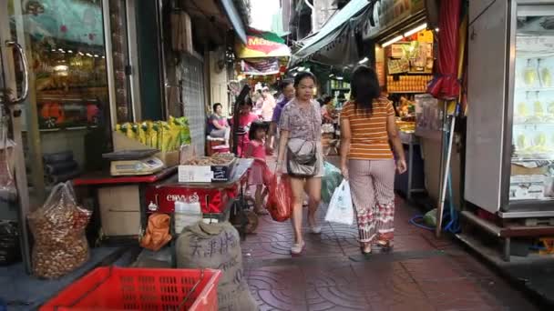 Bangkok Tayland Aralık 2018 Arabalar Dükkanlar Yaowarat Yolda Ünlü Çin — Stok video