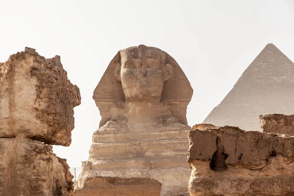 Grand Sphinx Pyramide Kufu Gizeh Egypte — Photo