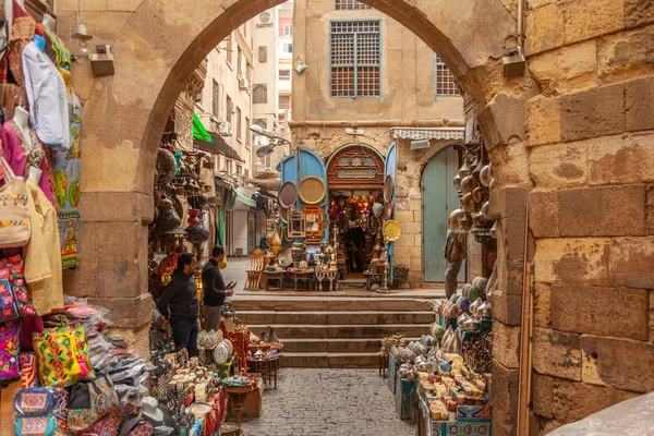 Kairo Egypten Feb 2019 Lampa Eller Lykta Butik Marknaden Khan — Stockfoto