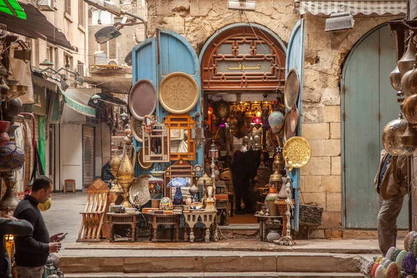Cairo Mısır Şubat 2019 Lamba Slami Kahire Han Halili Piyasasında — Stok fotoğraf