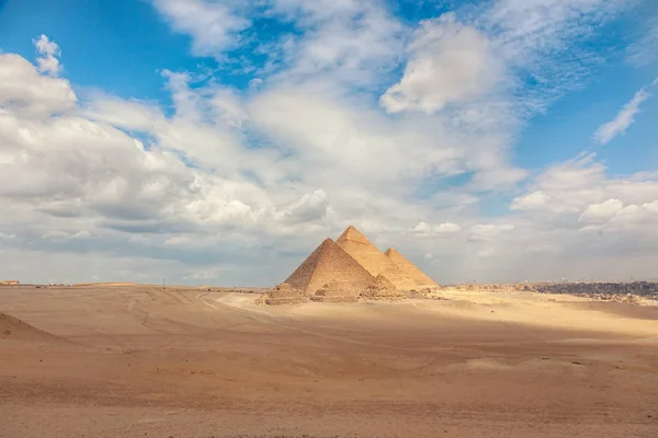 Egipto Cairo Giza Vista General Las Pirámides —  Fotos de Stock