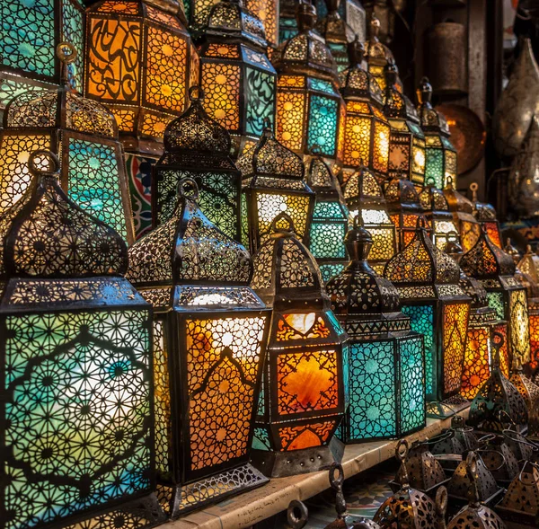 Lighting Colors Muslim Style Lantern Shining — Stock Photo, Image