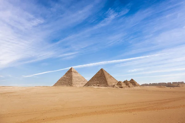 Ägypten Kairo Giza Allgemeine Ansicht Der Pyramiden — Stockfoto