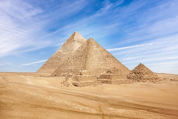 Ägypten Kairo Giza Allgemeine Ansicht Der Pyramiden — Stockfoto