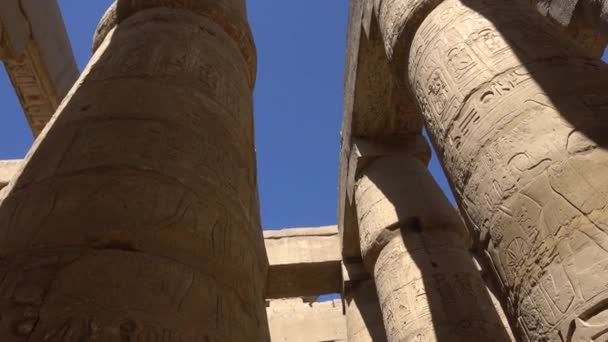 Wielkie Hypostyle Hall Chmury Świątyni Karnak Starożytne Teby Luksor Egipt — Wideo stockowe