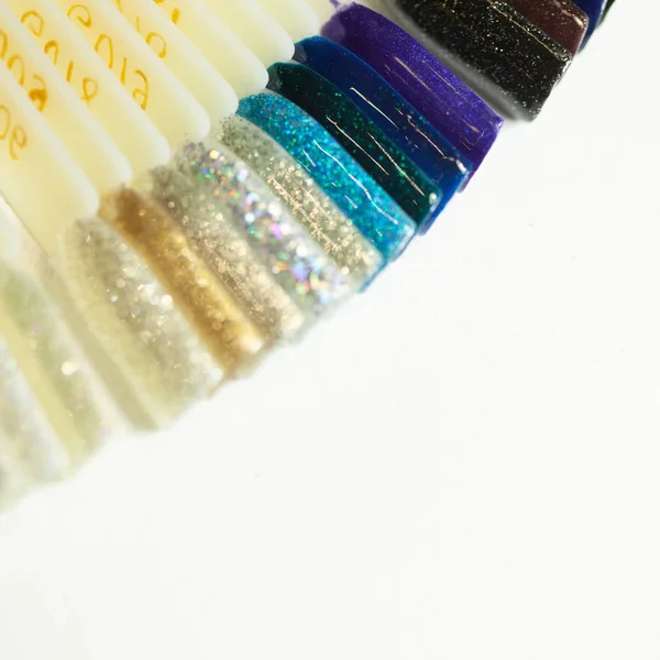 collection of color nail polish samples