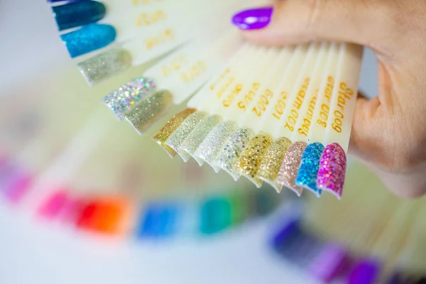 Collection Color Nail Polish Samples — Stock Photo, Image