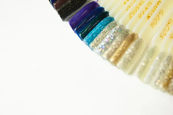 collection of color nail polish samples