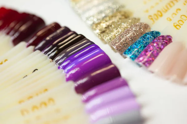 Collection Color Nail Polish Samples — Stock Photo, Image